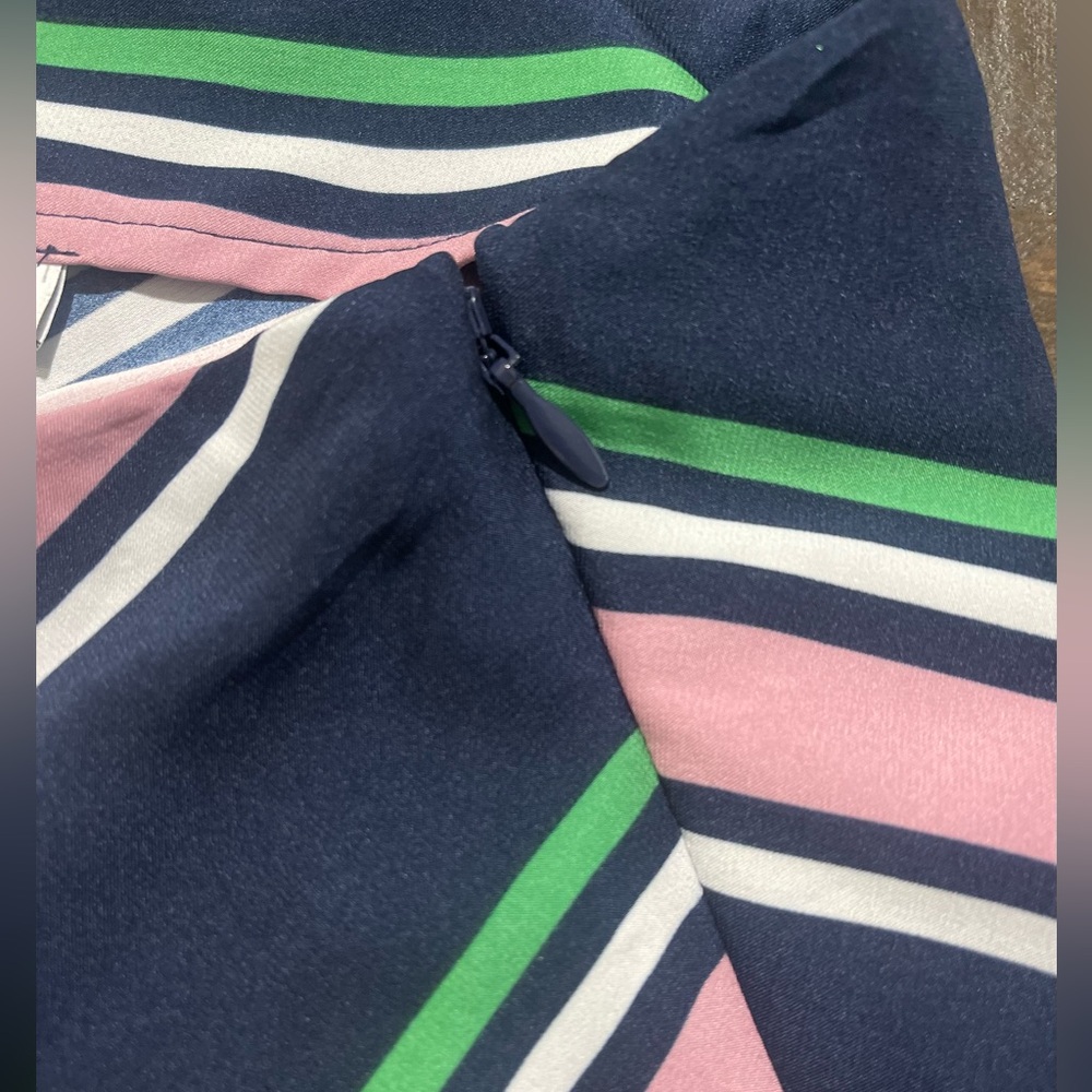 Bar lll Satin Striped Asymetrical Coastal Grandma Career Chic Skirt Sz 4 Fall - Picture 9 of 13